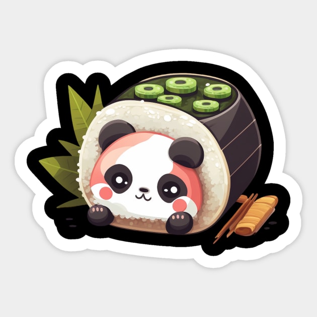 Panda Sushi Sticker by UnrealArtDude